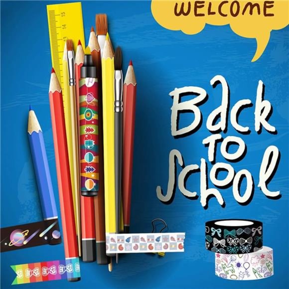 40 Rolls Washi Tape Set - 15 mm Wide Colored Masking Tape for Kids,Decorative - Picture 2 of 7